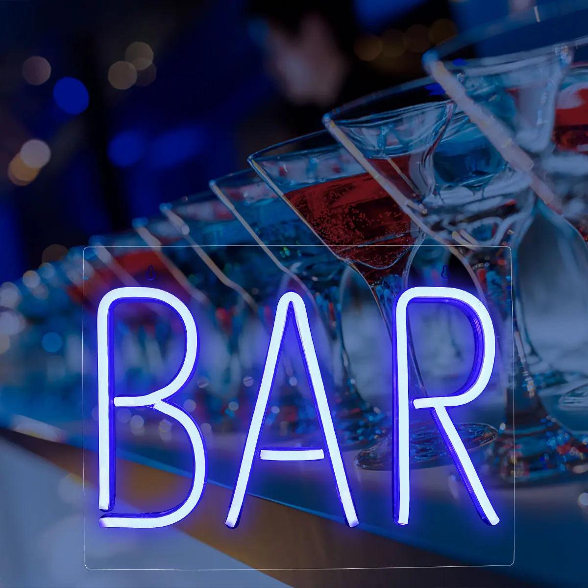 Warm Yellow Bar Clean Line Led Neon Sign For Bar Wall Decor 1 | Shineneon