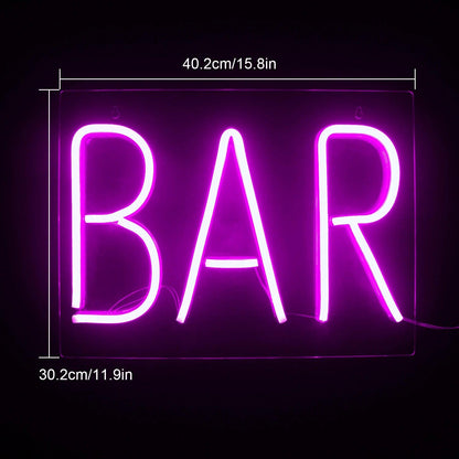 Warm Yellow Bar Clean Line Led Neon Sign For Bar Wall Decor 1 | Shineneon
