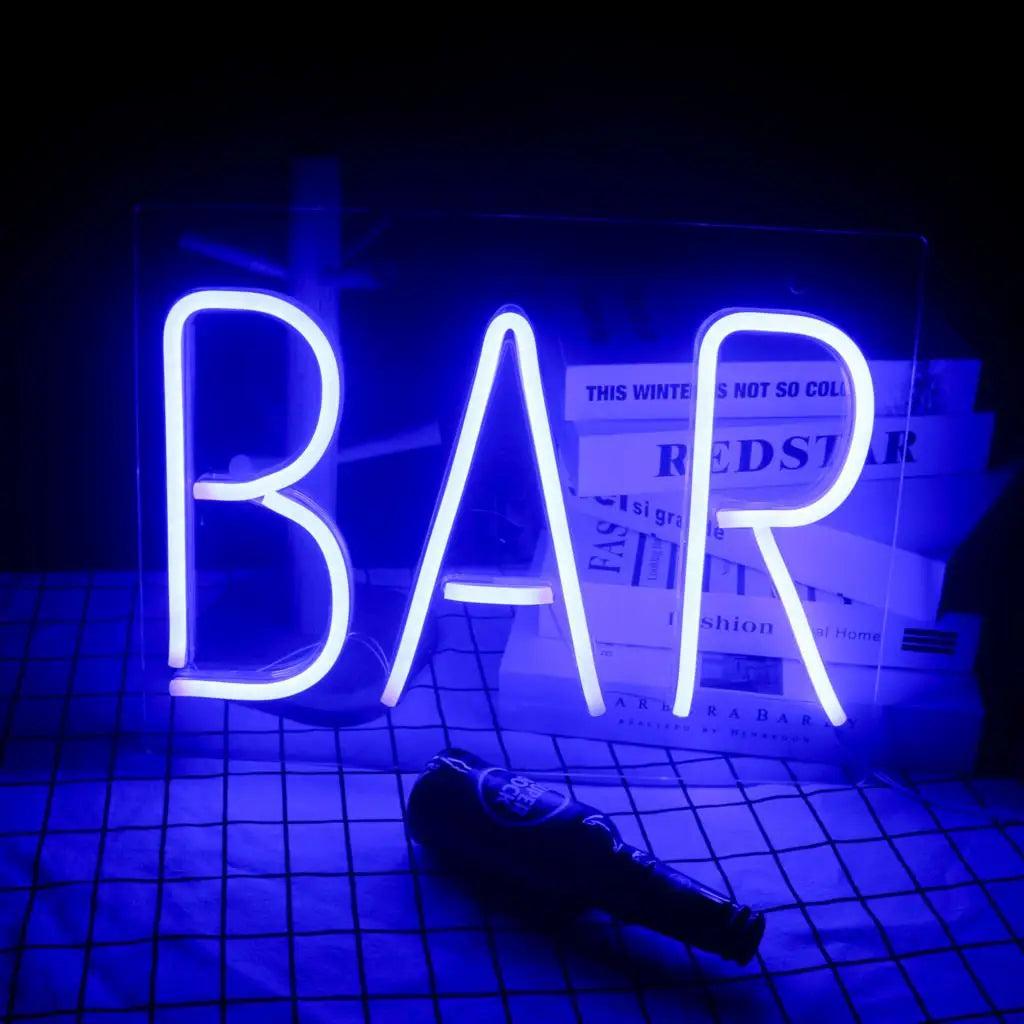Warm Yellow Bar Clean Line Led Neon Sign For Bar Wall Decor 1 | Shineneon