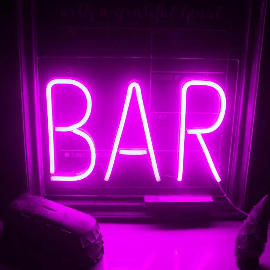Warm Yellow Bar Clean Line Led Neon Sign For Bar Wall Decor 1 | Shineneon