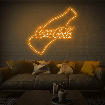 Warm Yellow Coca-Cola Bottle Led Neon Sign For Indoor Brand Decor | Shineneon