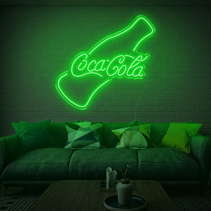 Warm Yellow Coca-Cola Bottle Led Neon Sign For Indoor Brand Decor | Shineneon