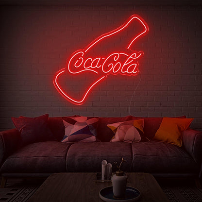 Warm Yellow Coca-Cola Bottle Led Neon Sign For Indoor Brand Decor | Shineneon