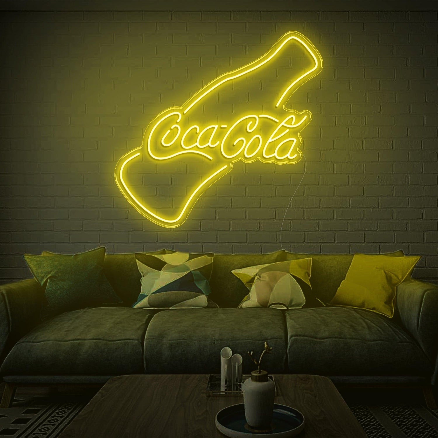 Warm Yellow Coca-Cola Bottle Led Neon Sign For Indoor Brand Decor | Shineneon