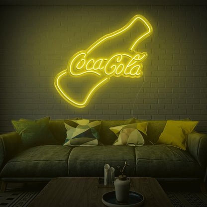 Warm Yellow Coca-Cola Bottle Led Neon Sign For Indoor Brand Decor | Shineneon