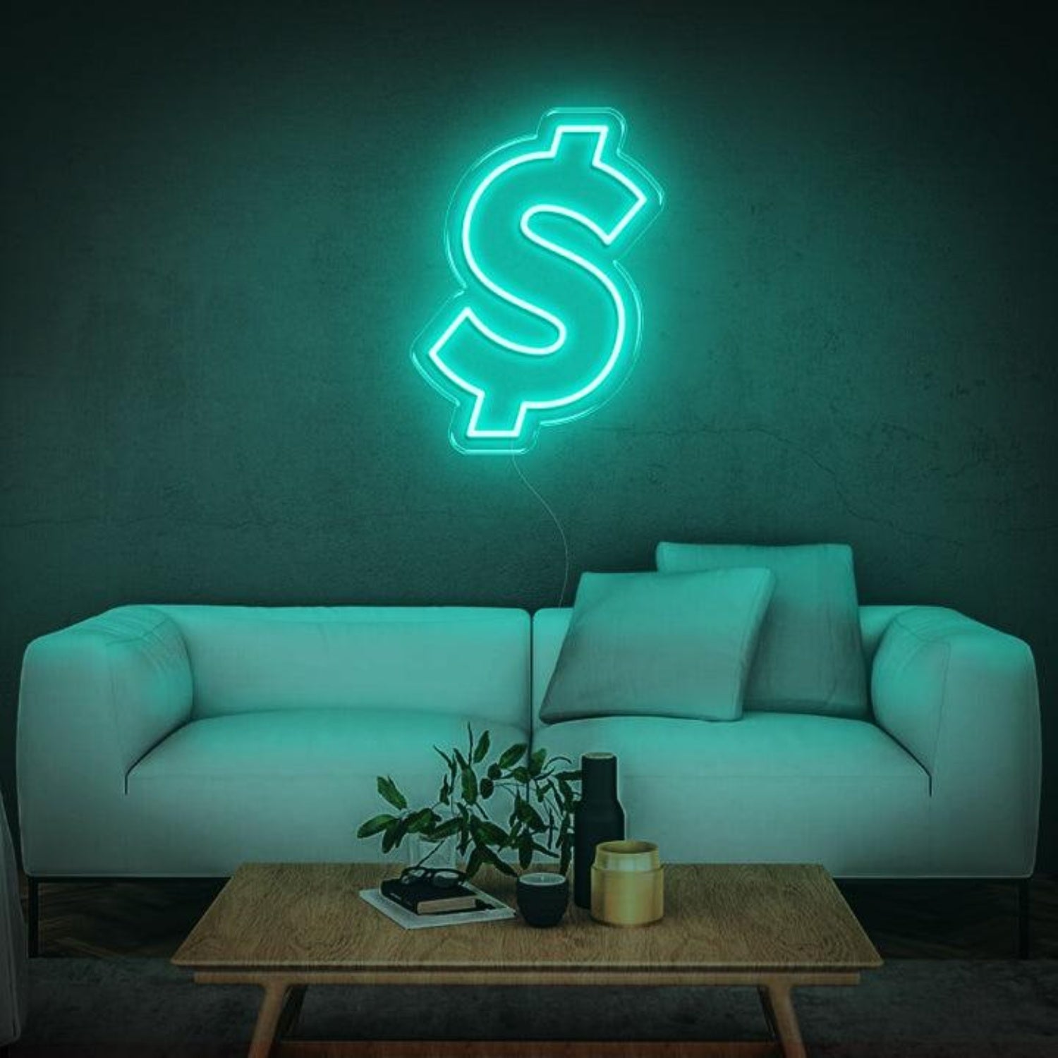 Warm Yellow Dollar Symbol Led Neon Sign For Home Shop Decor | Shineneon