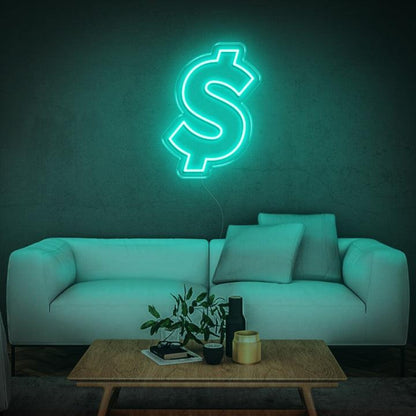 Warm Yellow Dollar Symbol Led Neon Sign For Home Shop Decor | Shineneon