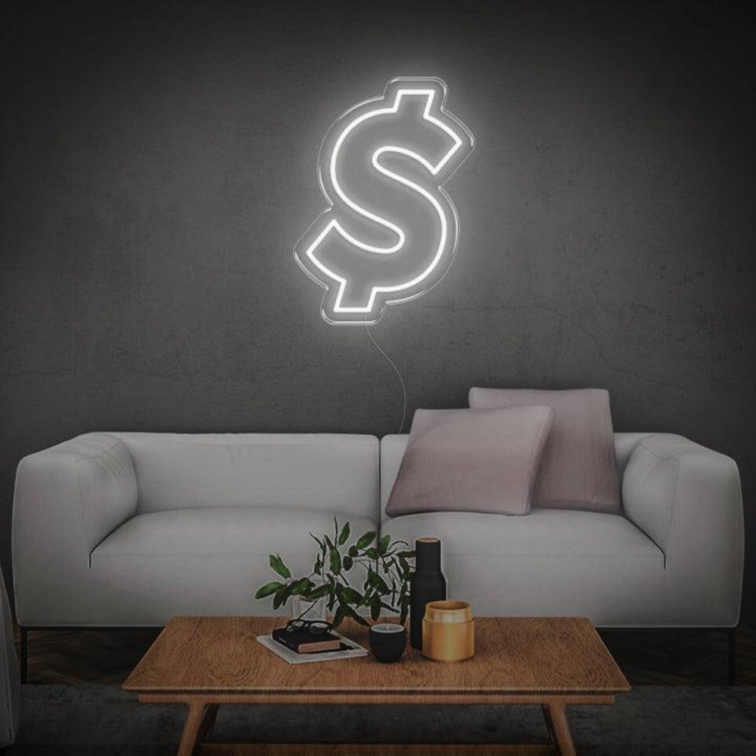 Warm Yellow Dollar Symbol Led Neon Sign For Home Shop Decor | Shineneon