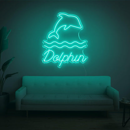 Warm Yellow Dolphin Wave Led Neon Sign For Home Decor | Shineneon