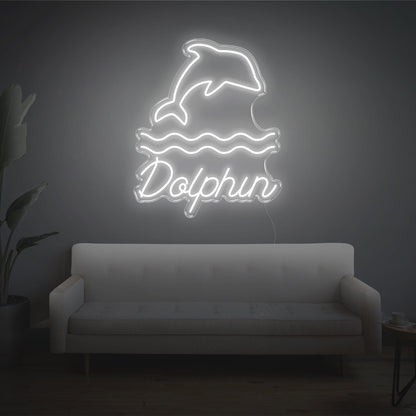 Warm Yellow Dolphin Wave Led Neon Sign For Home Decor | Shineneon