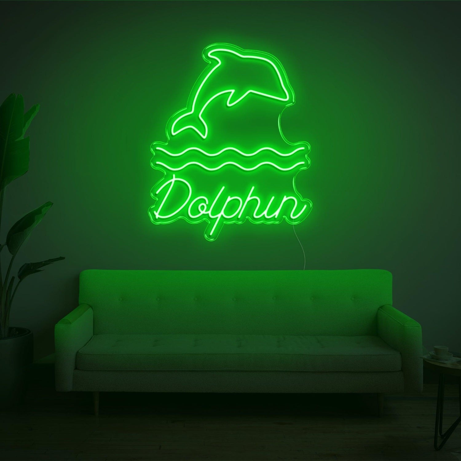 Warm Yellow Dolphin Wave Led Neon Sign For Home Decor | Shineneon
