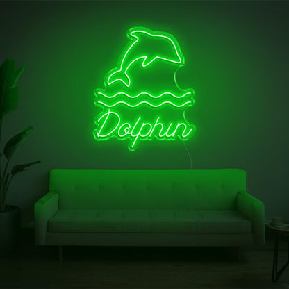 Warm Yellow Dolphin Wave Led Neon Sign For Home Decor | Shineneon