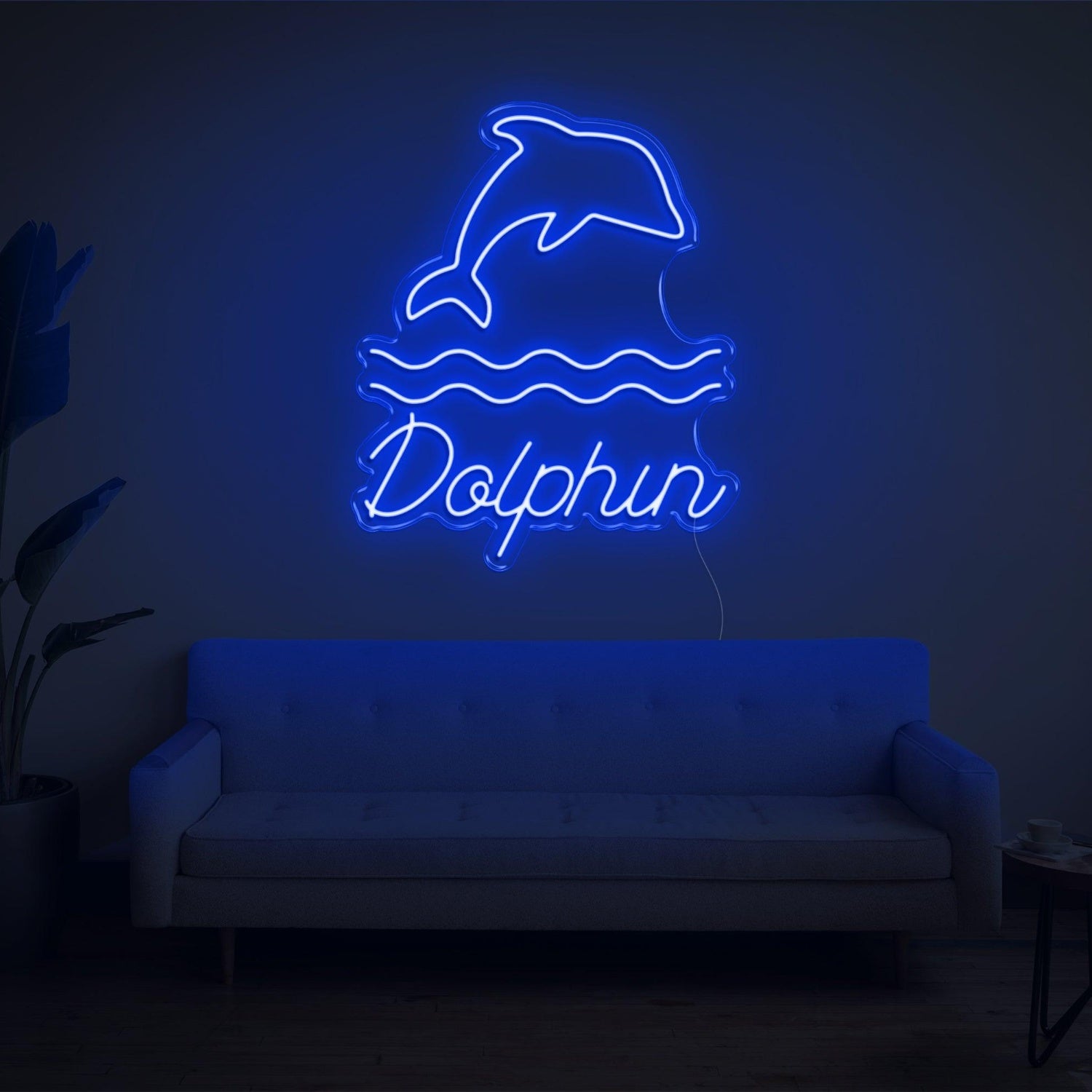 Warm Yellow Dolphin Wave Led Neon Sign For Home Decor | Shineneon