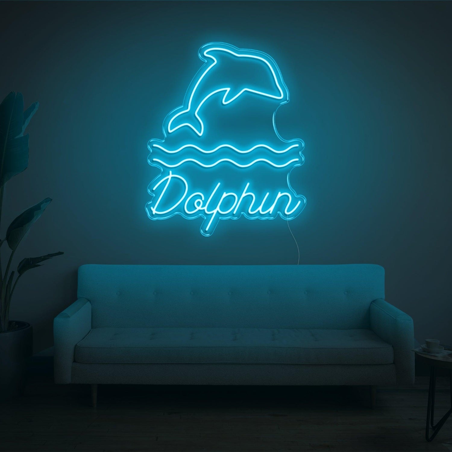 Warm Yellow Dolphin Wave Led Neon Sign For Home Decor | Shineneon