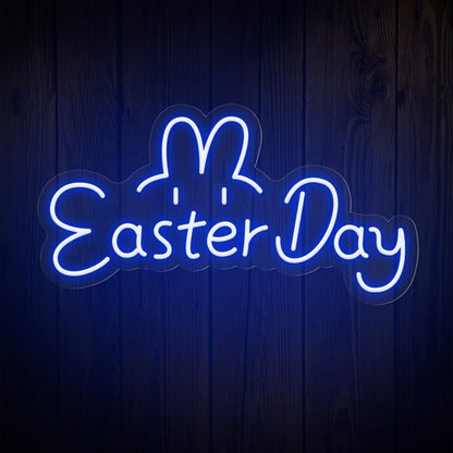 Warm Yellow Easter Day Bunny Led Neon Sign For Home Cafe Decor | Shineneon