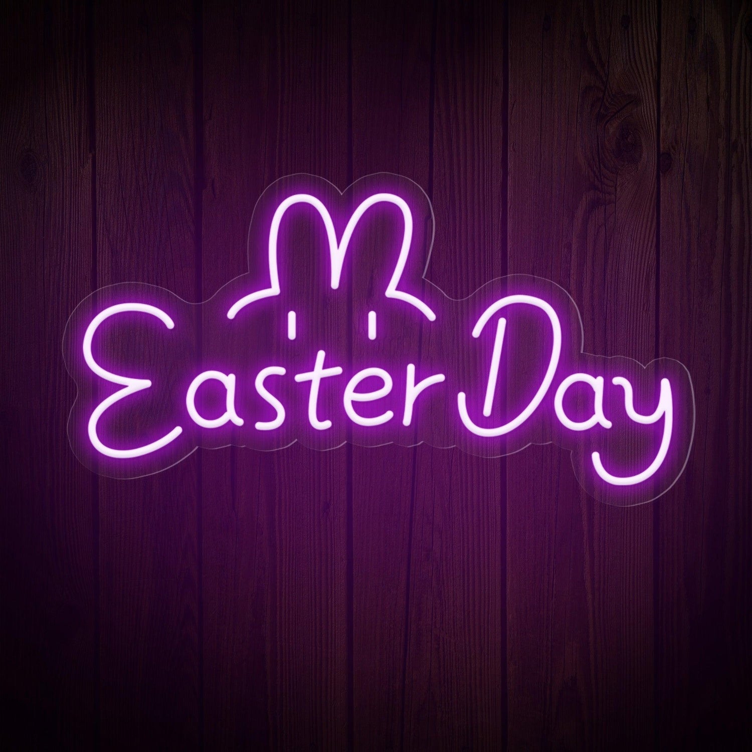 Warm Yellow Easter Day Bunny Led Neon Sign For Home Cafe Decor | Shineneon