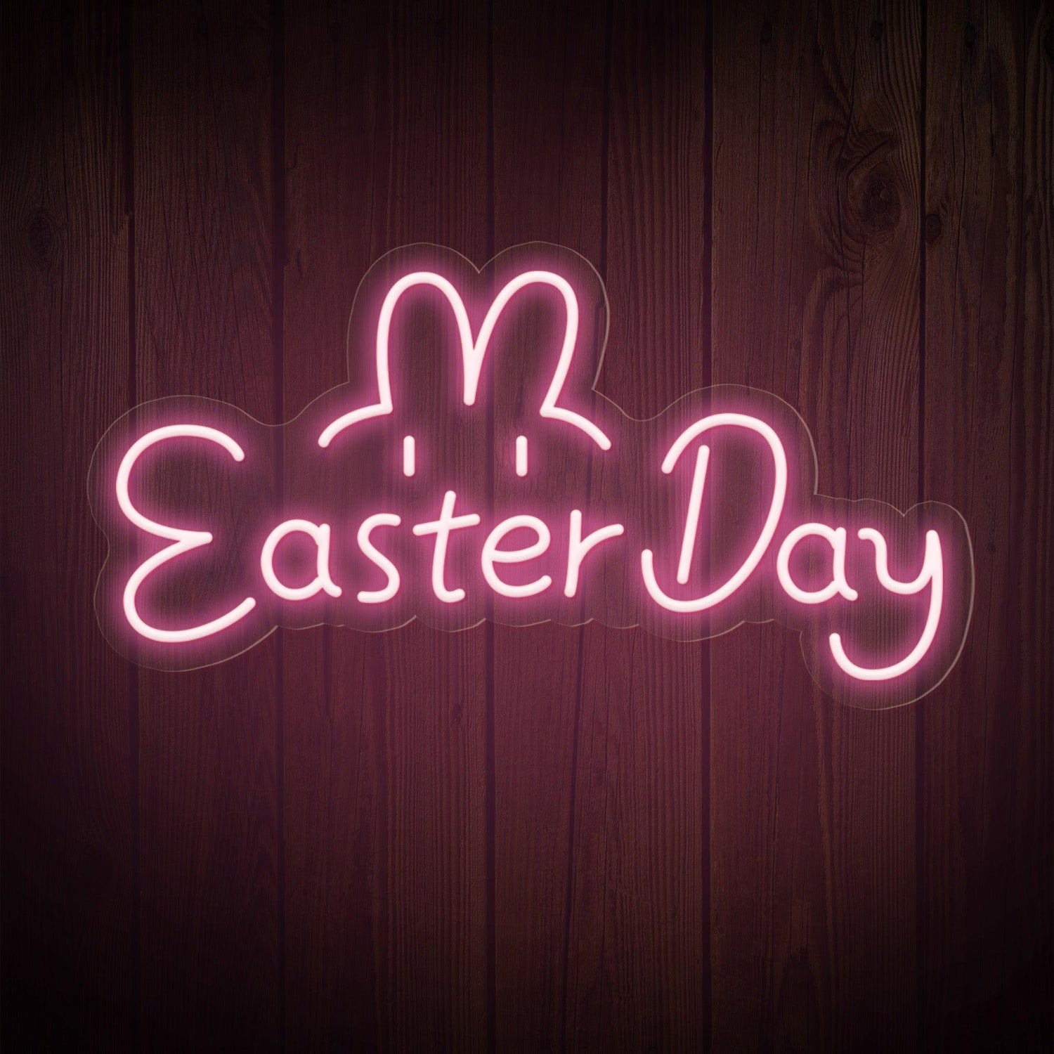 Warm Yellow Easter Day Bunny Led Neon Sign For Home Cafe Decor | Shineneon