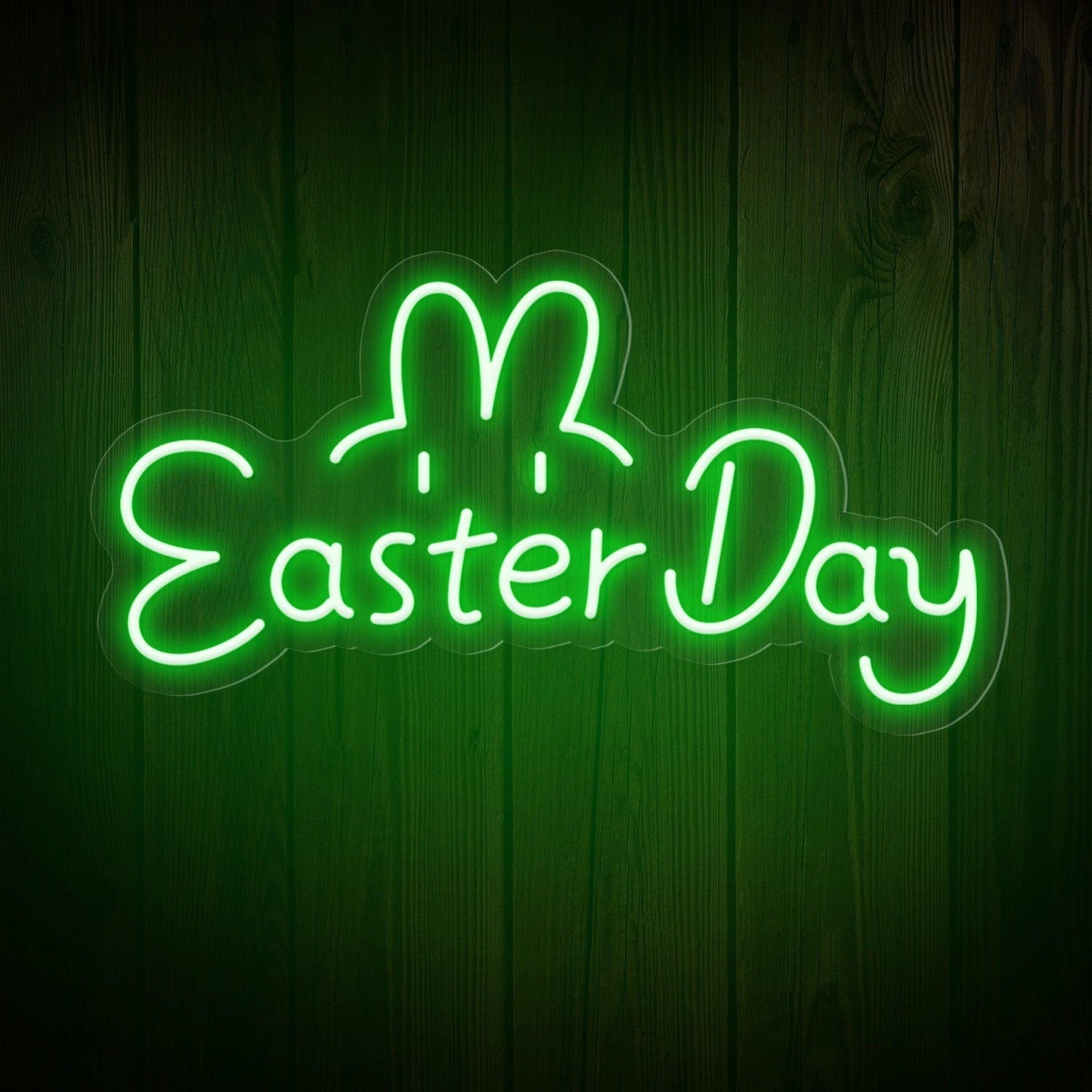Warm Yellow Easter Day Bunny Led Neon Sign For Home Cafe Decor | Shineneon