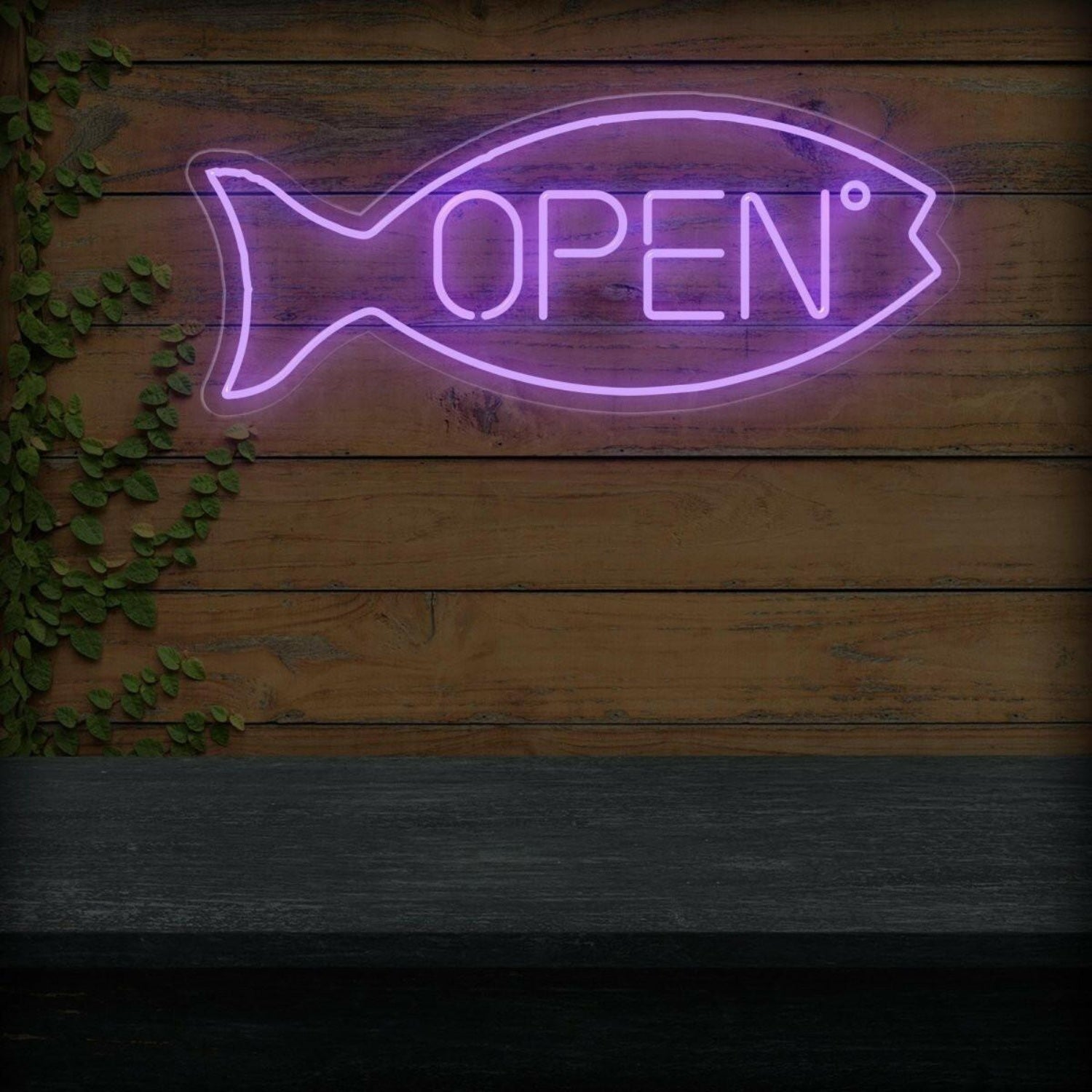 Warm Yellow Fish Open Led Neon Sign For Shop Business Decor | Shineneon