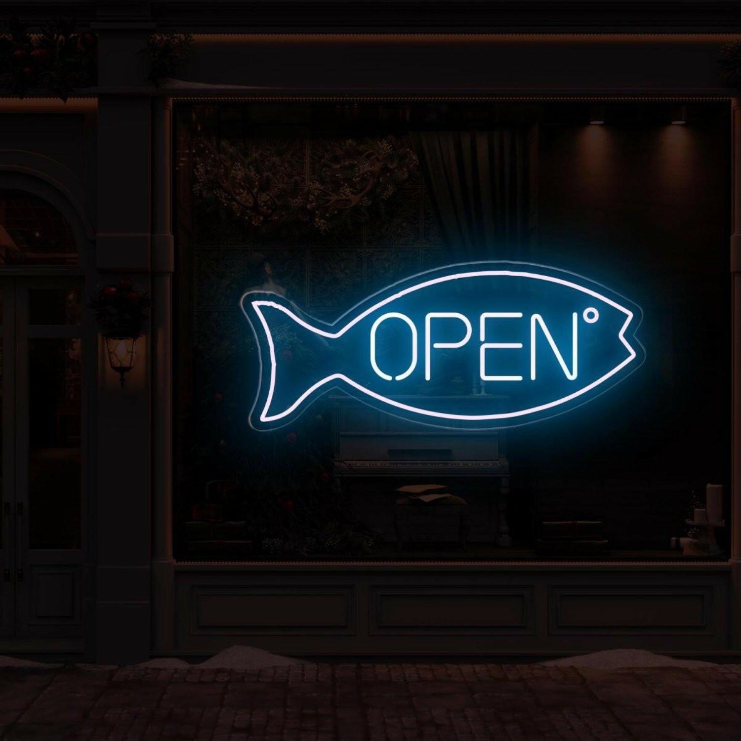 Warm Yellow Fish Open Led Neon Sign For Shop Business Decor | Shineneon