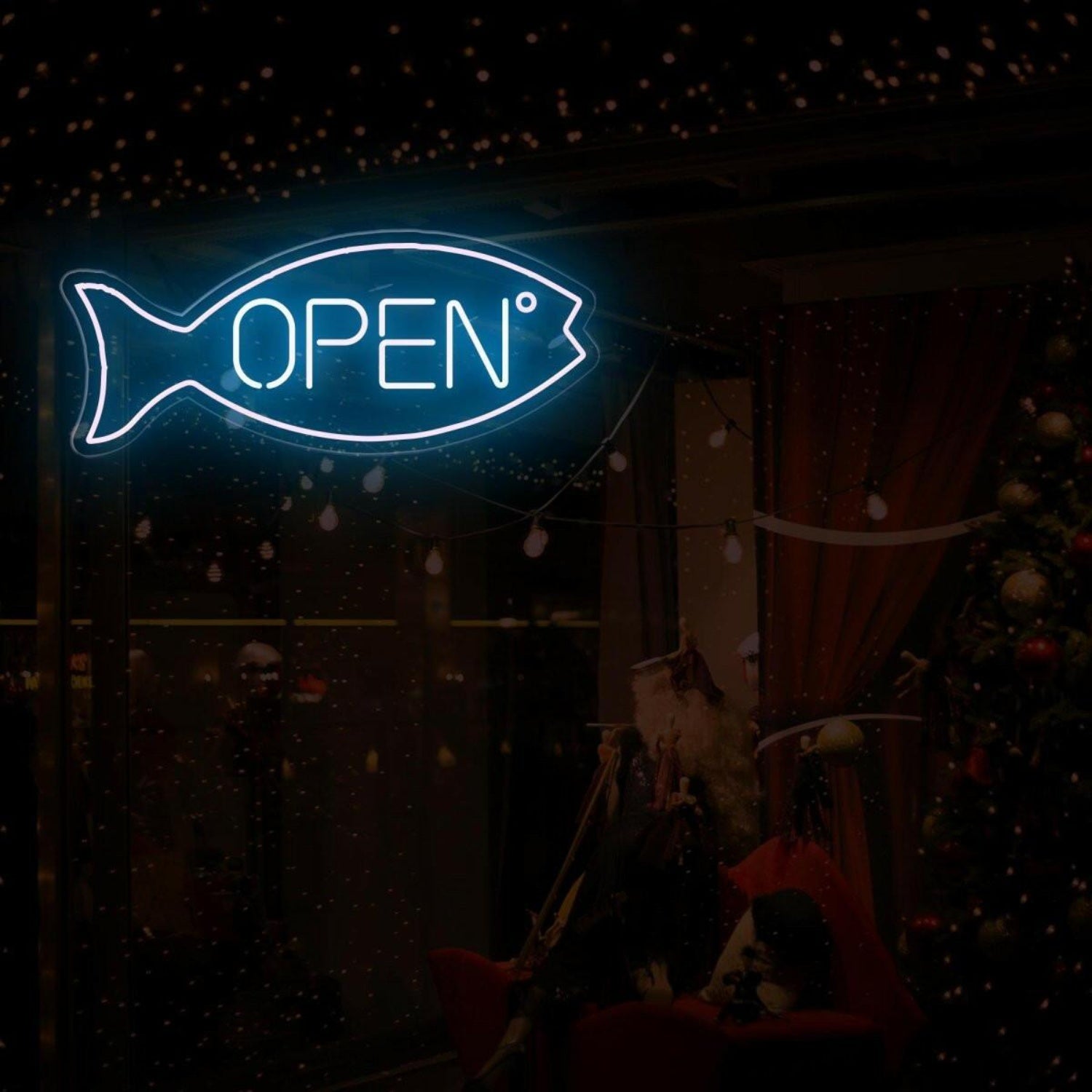 Warm Yellow Fish Open Led Neon Sign For Shop Business Decor | Shineneon