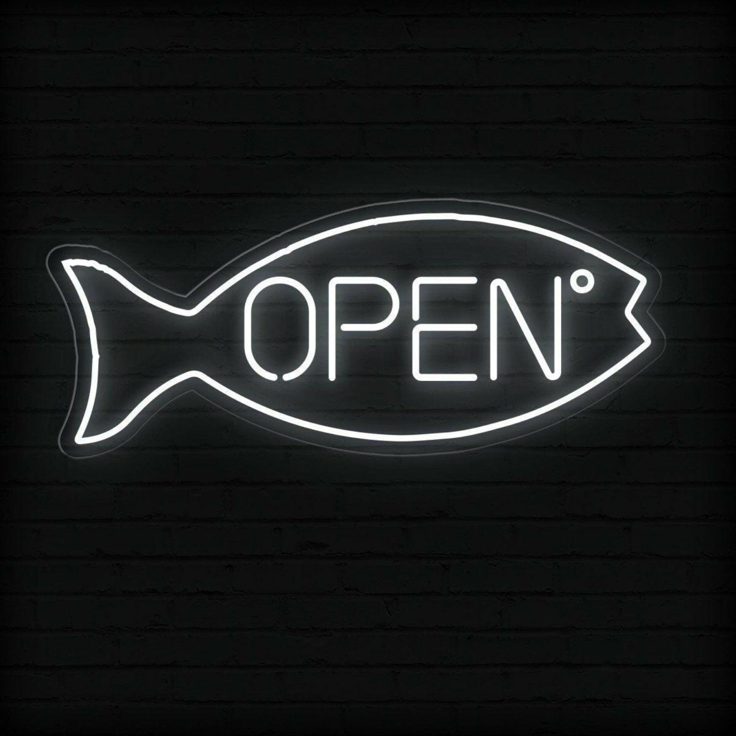 Warm Yellow Fish Open Led Neon Sign For Shop Business Decor | Shineneon