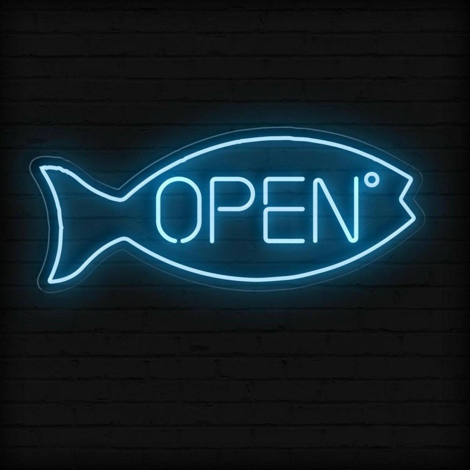 Warm Yellow Fish Open Led Neon Sign For Shop Business Decor | Shineneon