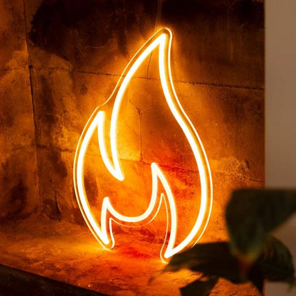 Warm-Yellow Flame Led Neon Sign For Industrial Retro Bar And Home Decor | Shineneon