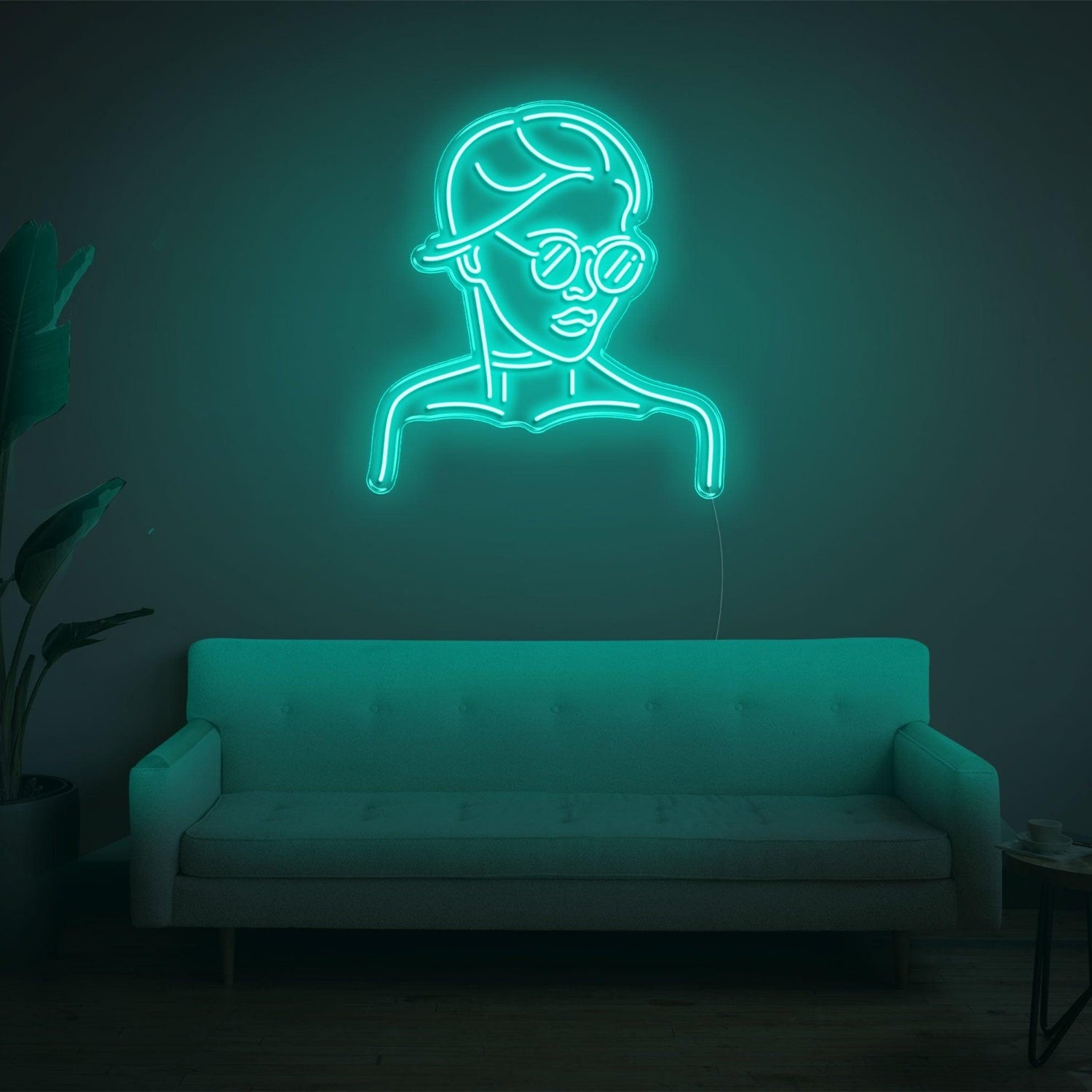 Warm Yellow Girl With Glass Led Neon Sign For Modern Home Decor | Shineneon