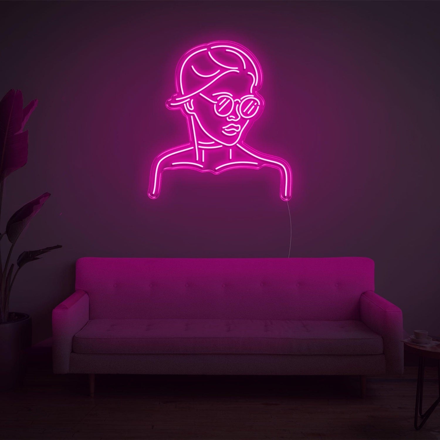 Warm Yellow Girl With Glass Led Neon Sign For Modern Home Decor | Shineneon