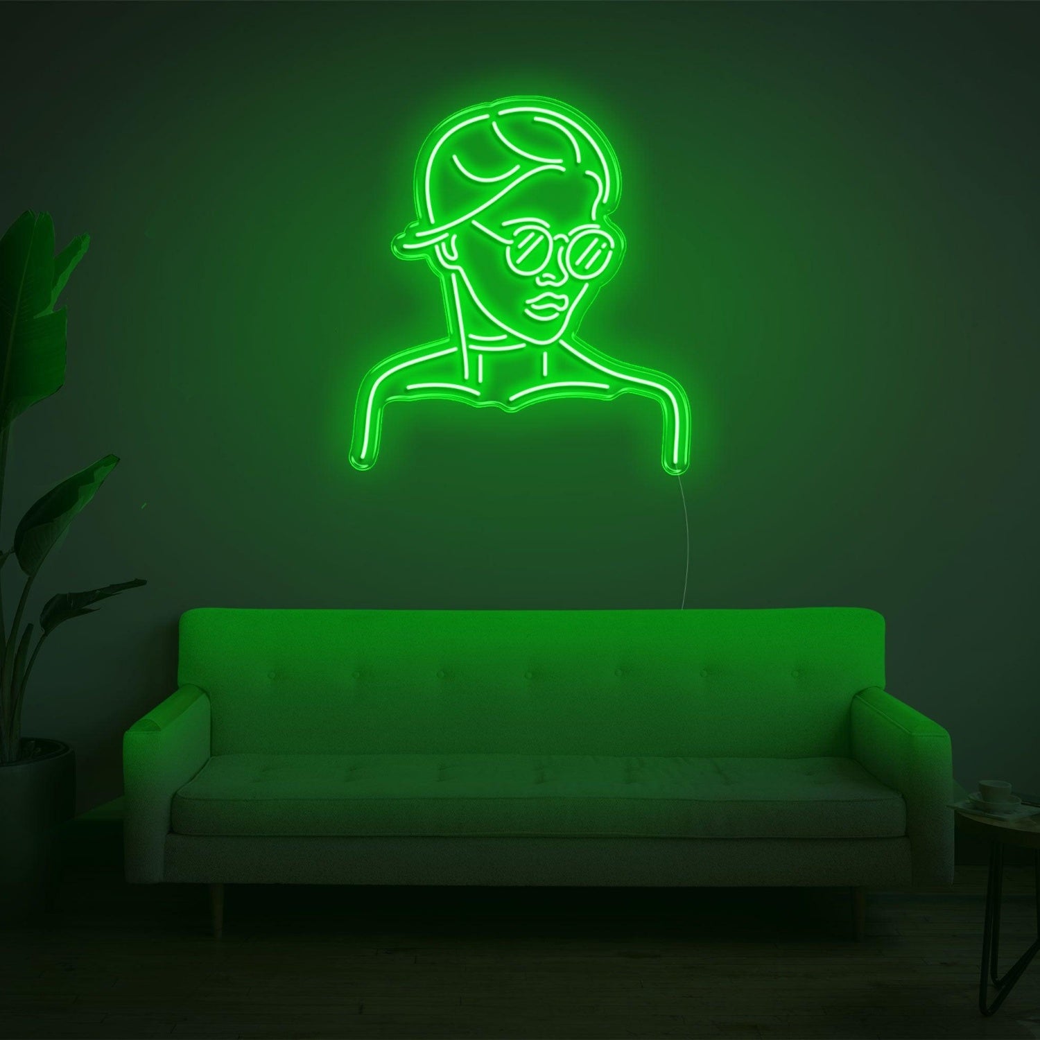 Warm Yellow Girl With Glass Led Neon Sign For Modern Home Decor | Shineneon