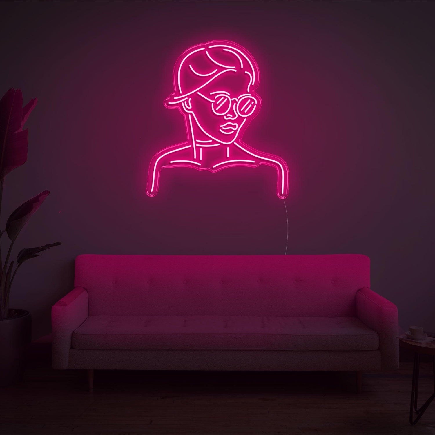 Warm Yellow Girl With Glass Led Neon Sign For Modern Home Decor | Shineneon