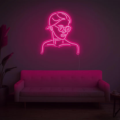 Warm Yellow Girl With Glass Led Neon Sign For Modern Home Decor | Shineneon