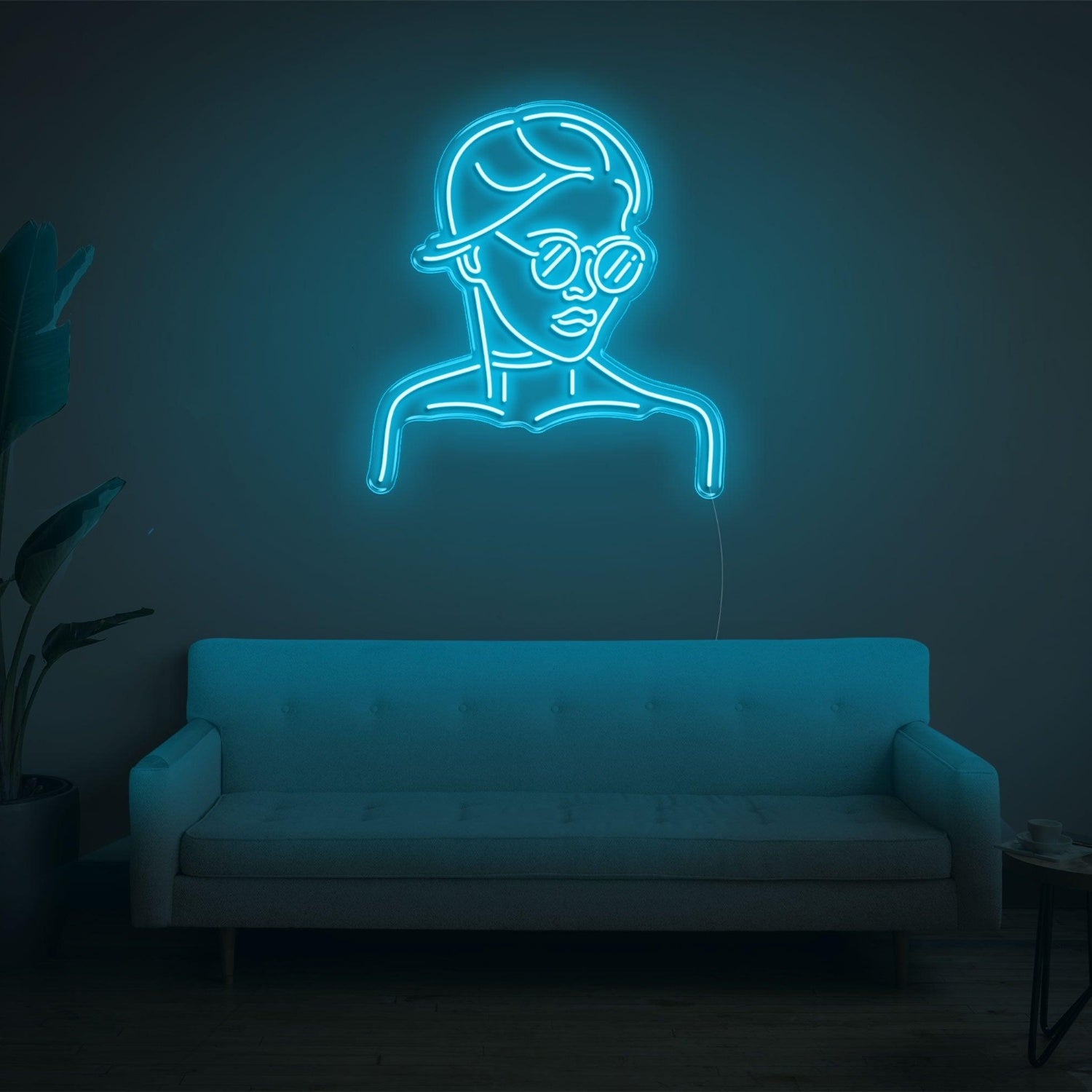 Warm Yellow Girl With Glass Led Neon Sign For Modern Home Decor | Shineneon