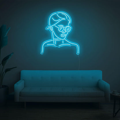 Warm Yellow Girl With Glass Led Neon Sign For Modern Home Decor | Shineneon