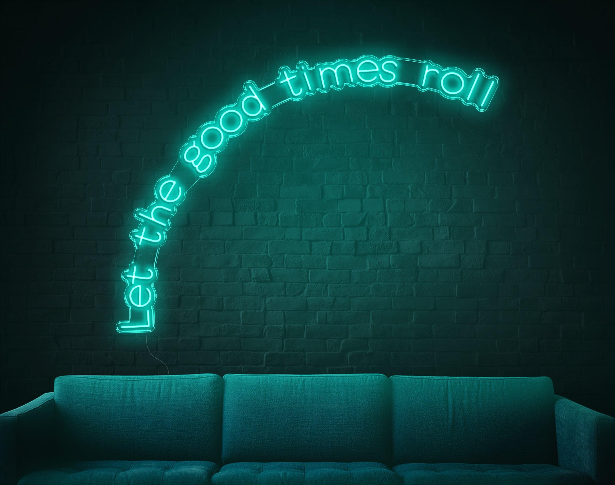Warm Yellow Handwritten Let The Good Times Roll Led Neon Sign For Home Bar Cafe | Shineneon
