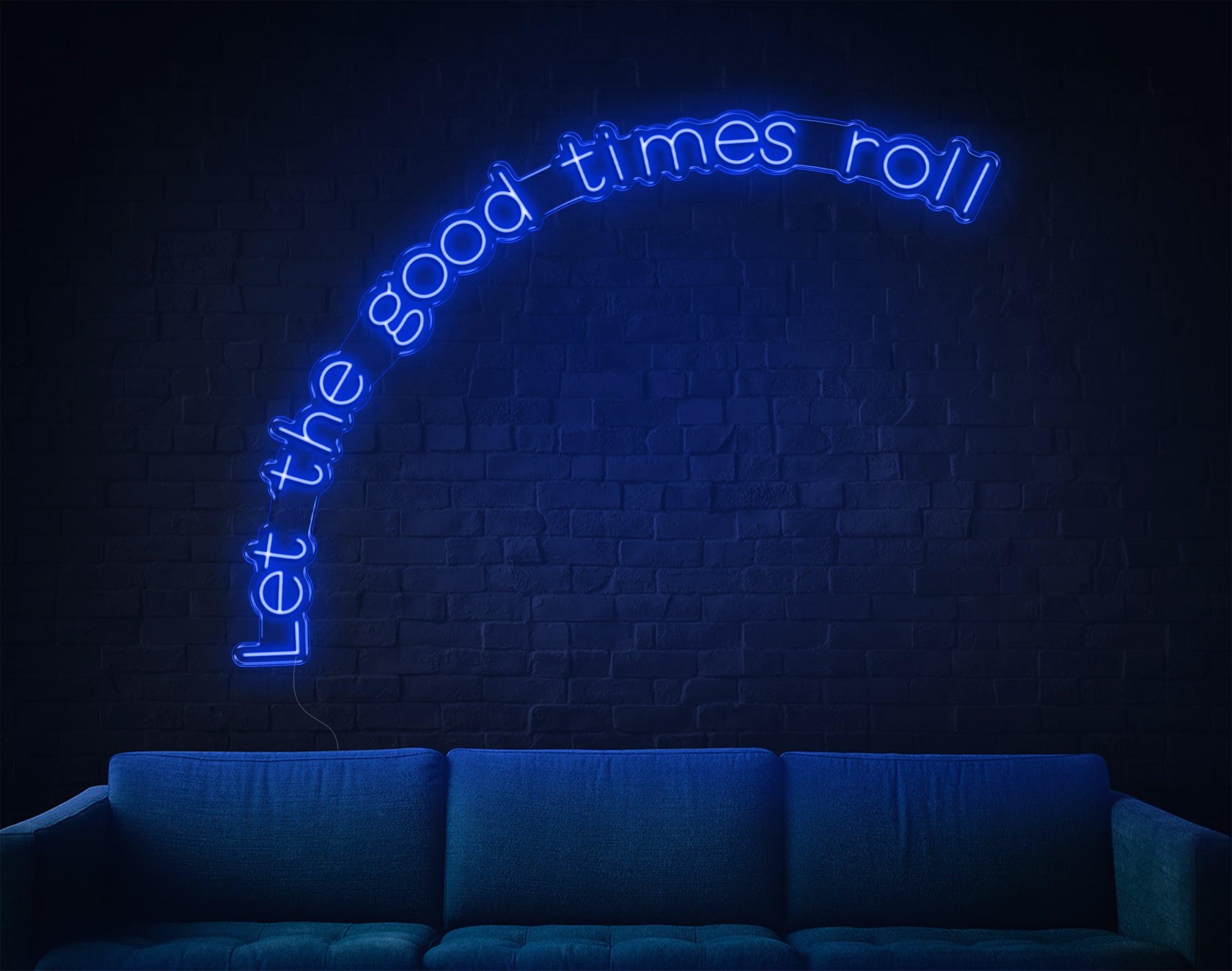 Warm Yellow Handwritten Let The Good Times Roll Led Neon Sign For Home Bar Cafe | Shineneon