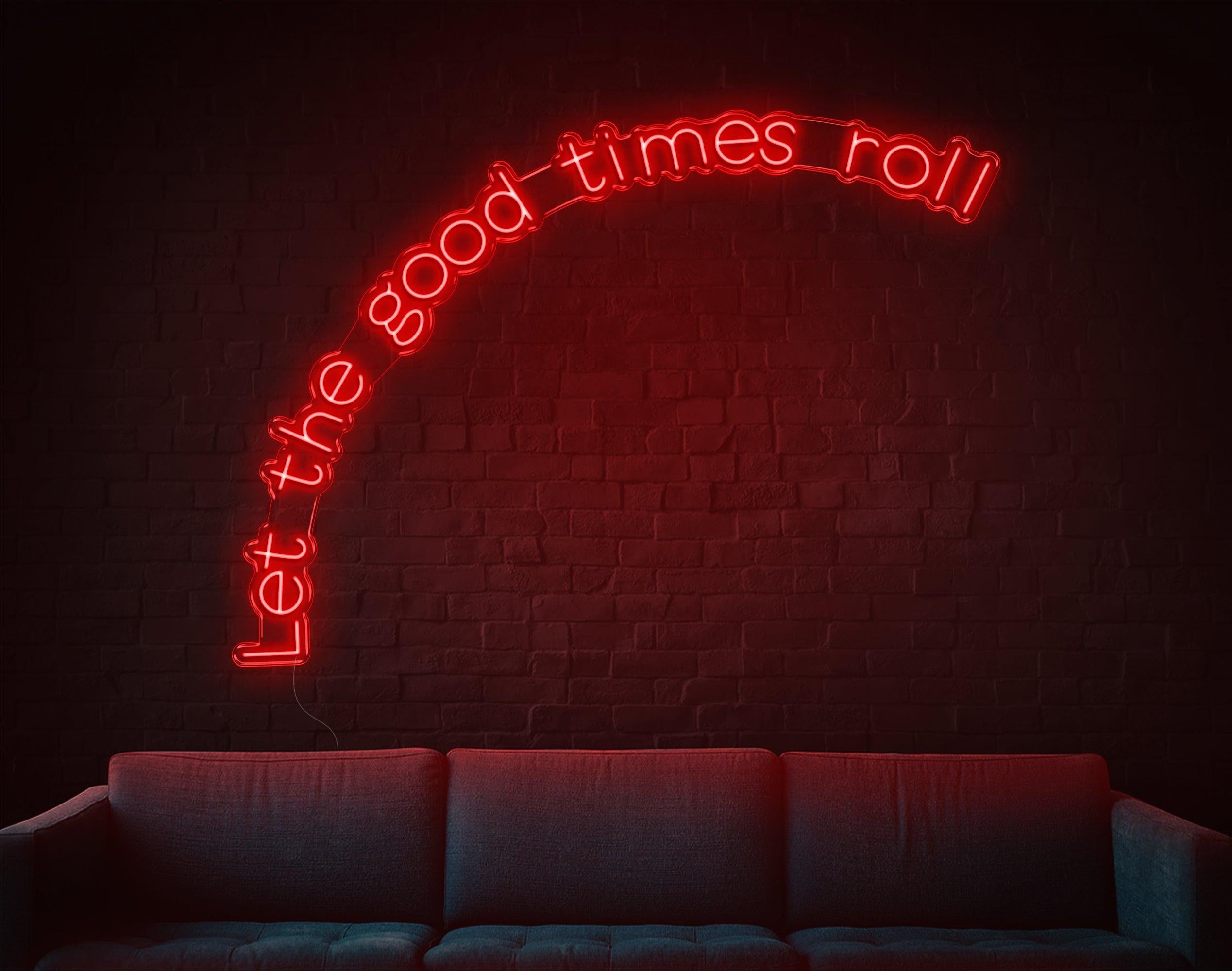 Warm Yellow Handwritten Let The Good Times Roll Led Neon Sign For Home Bar Cafe | Shineneon