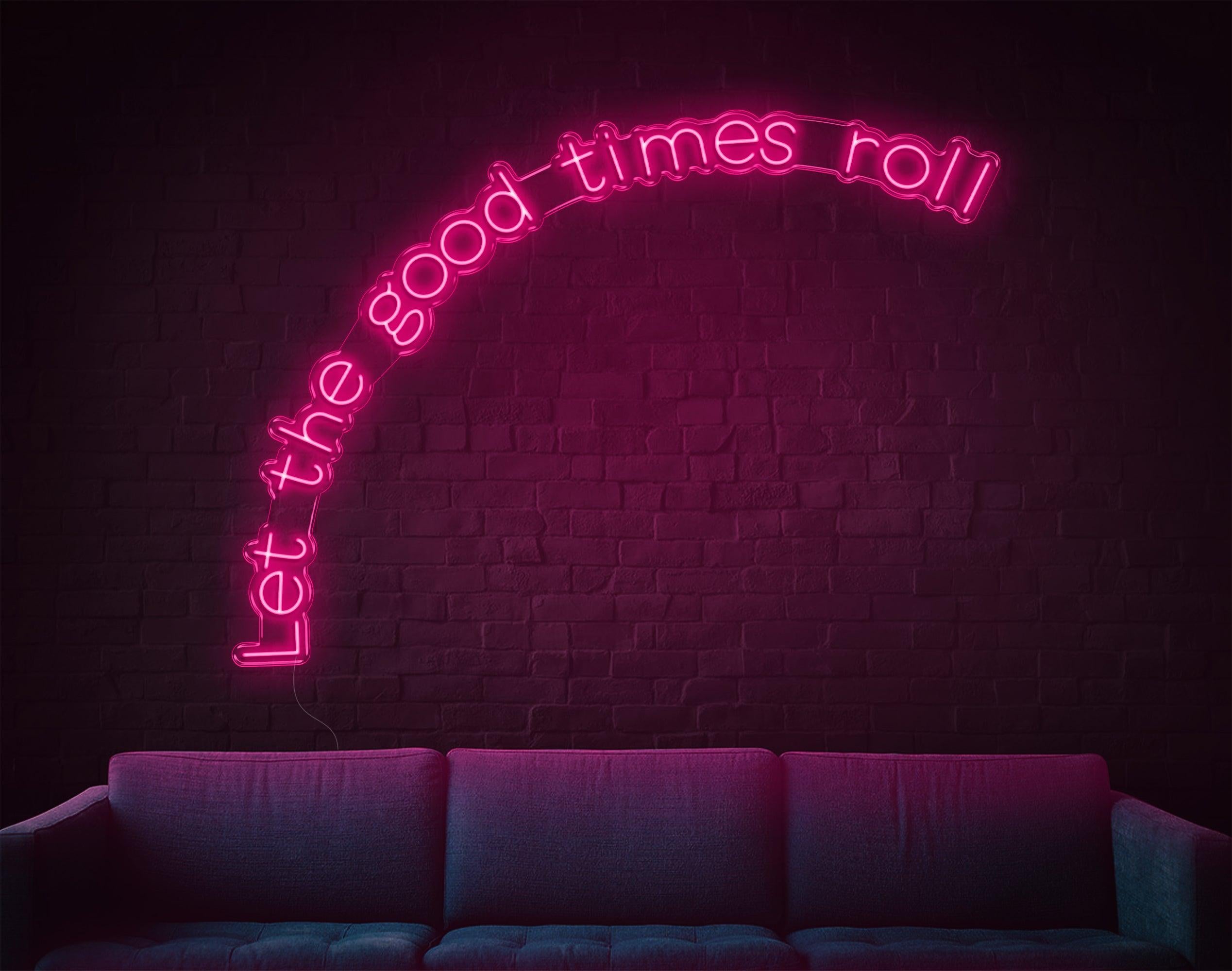 Warm Yellow Handwritten Let The Good Times Roll Led Neon Sign For Home Bar Cafe | Shineneon