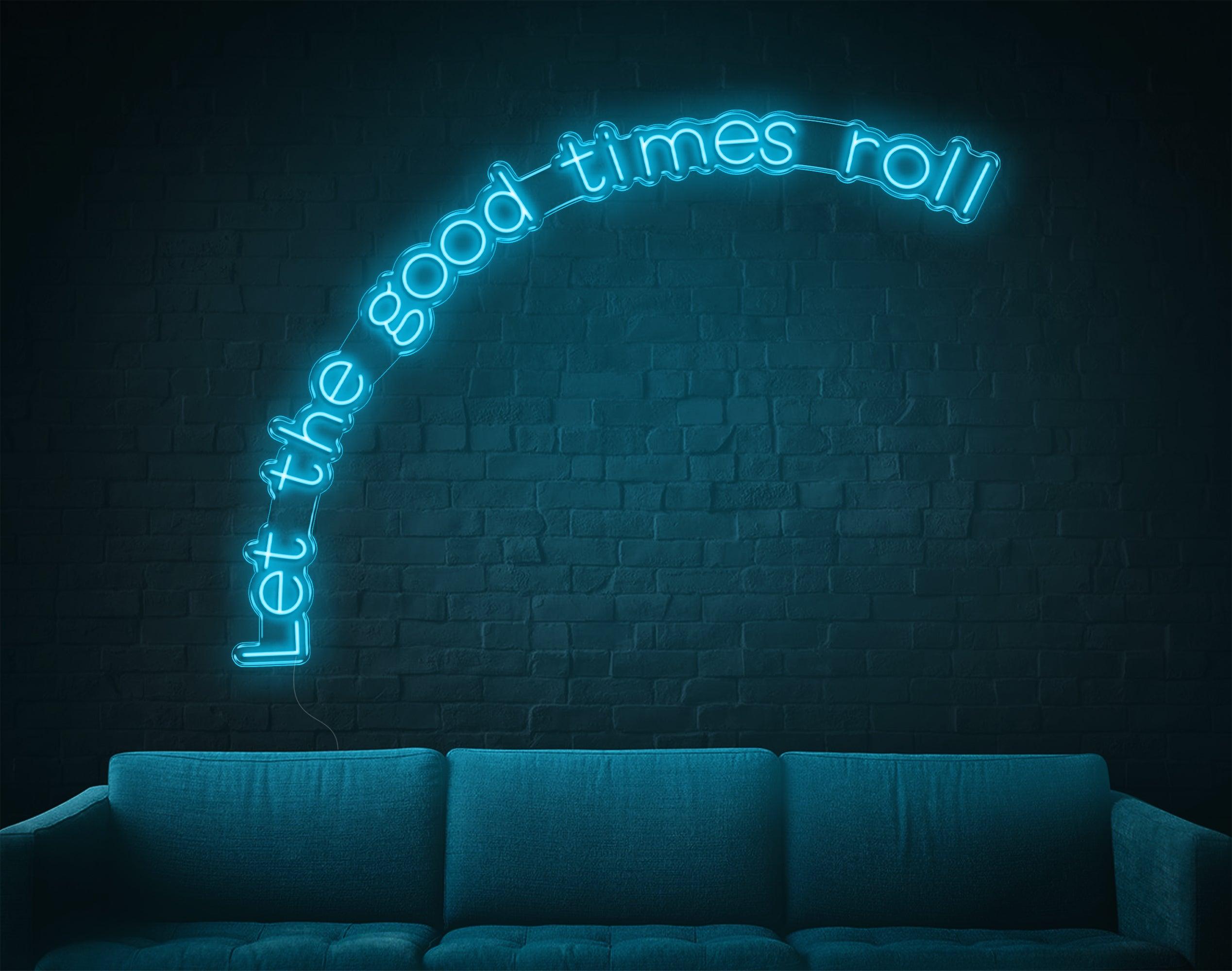 Warm Yellow Handwritten Let The Good Times Roll Led Neon Sign For Home Bar Cafe | Shineneon