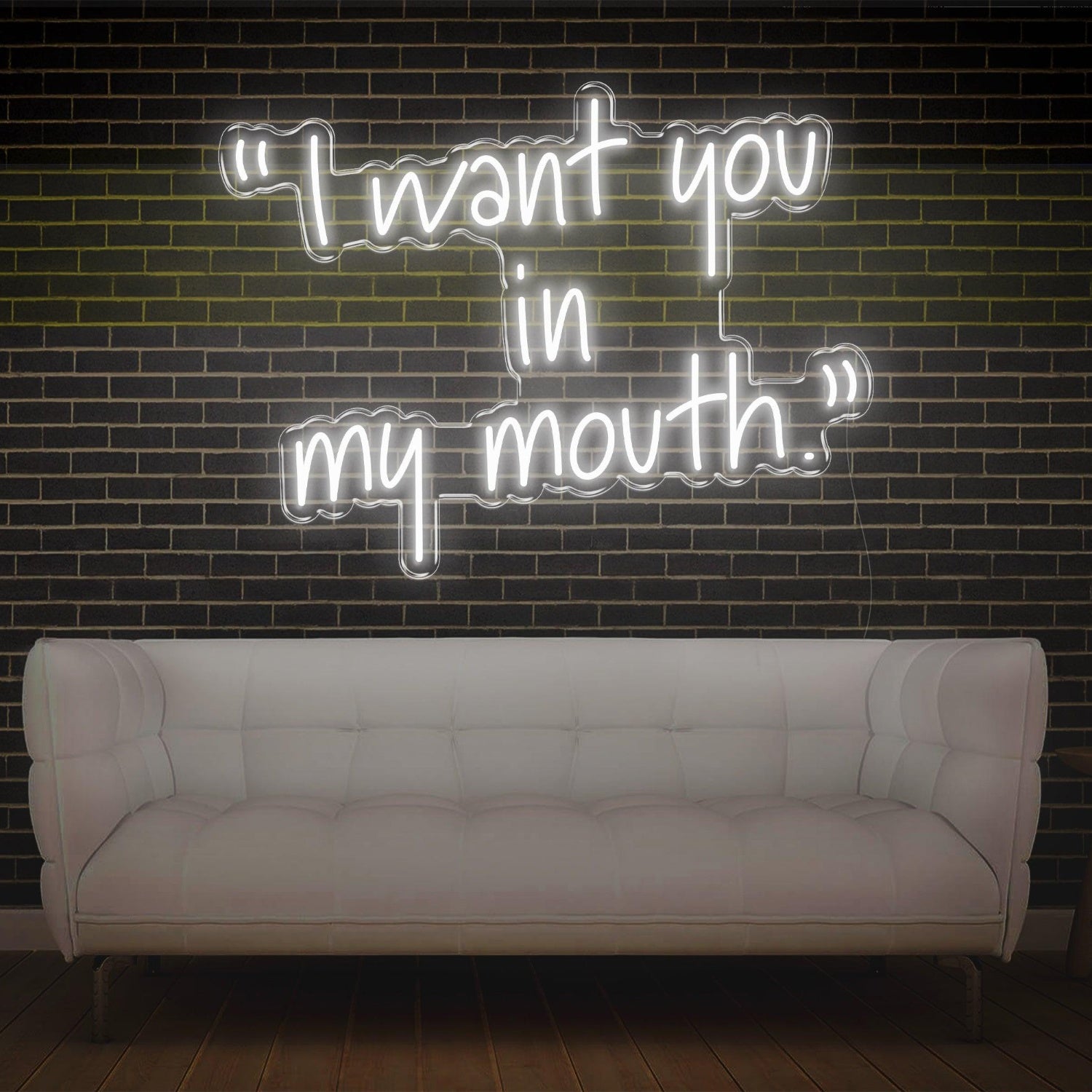 Warm Yellow I Want You In My Mouth Led Neon Sign For Home Bar Cafe Decor | Shineneon