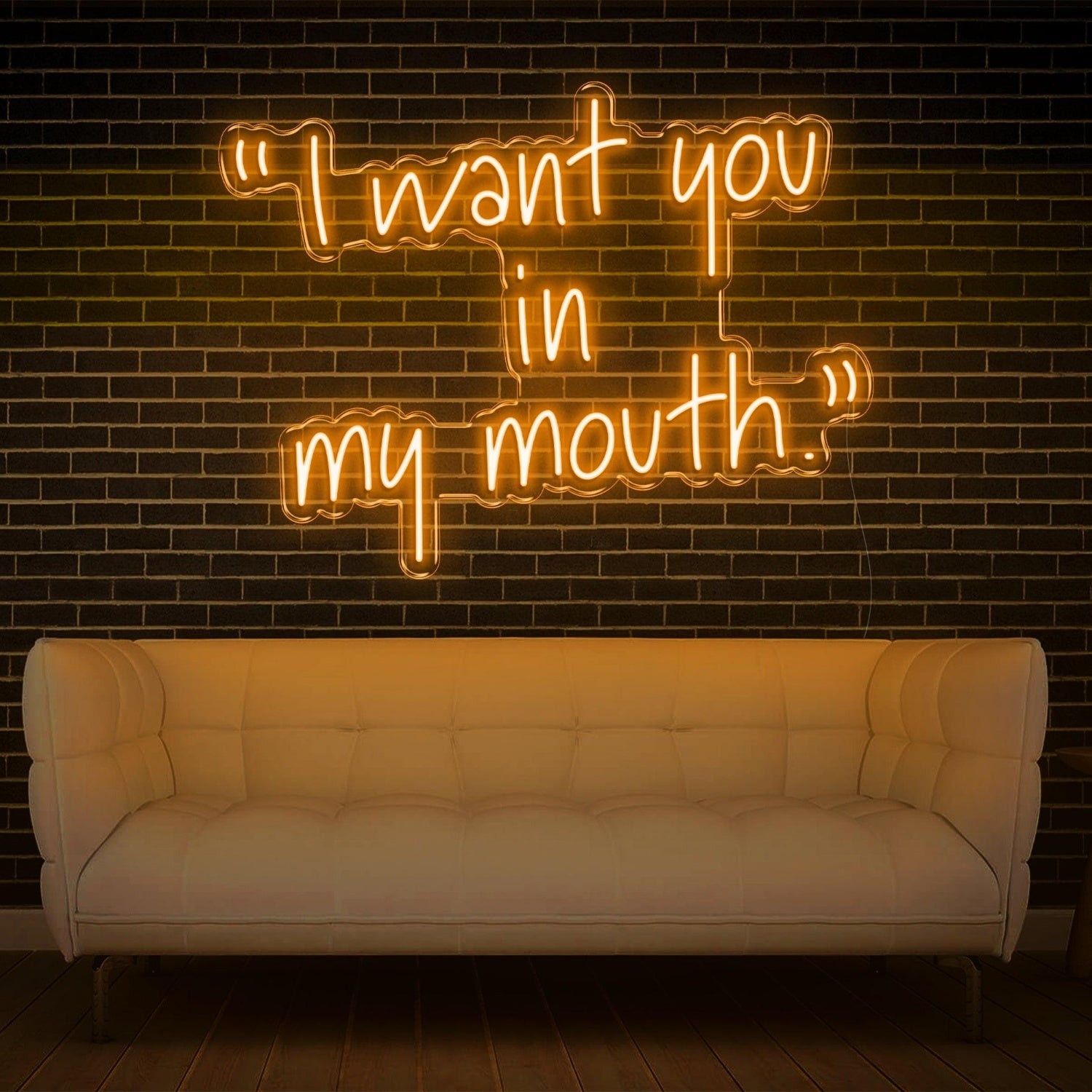 Warm Yellow I Want You In My Mouth Led Neon Sign For Home Bar Cafe Decor | Shineneon