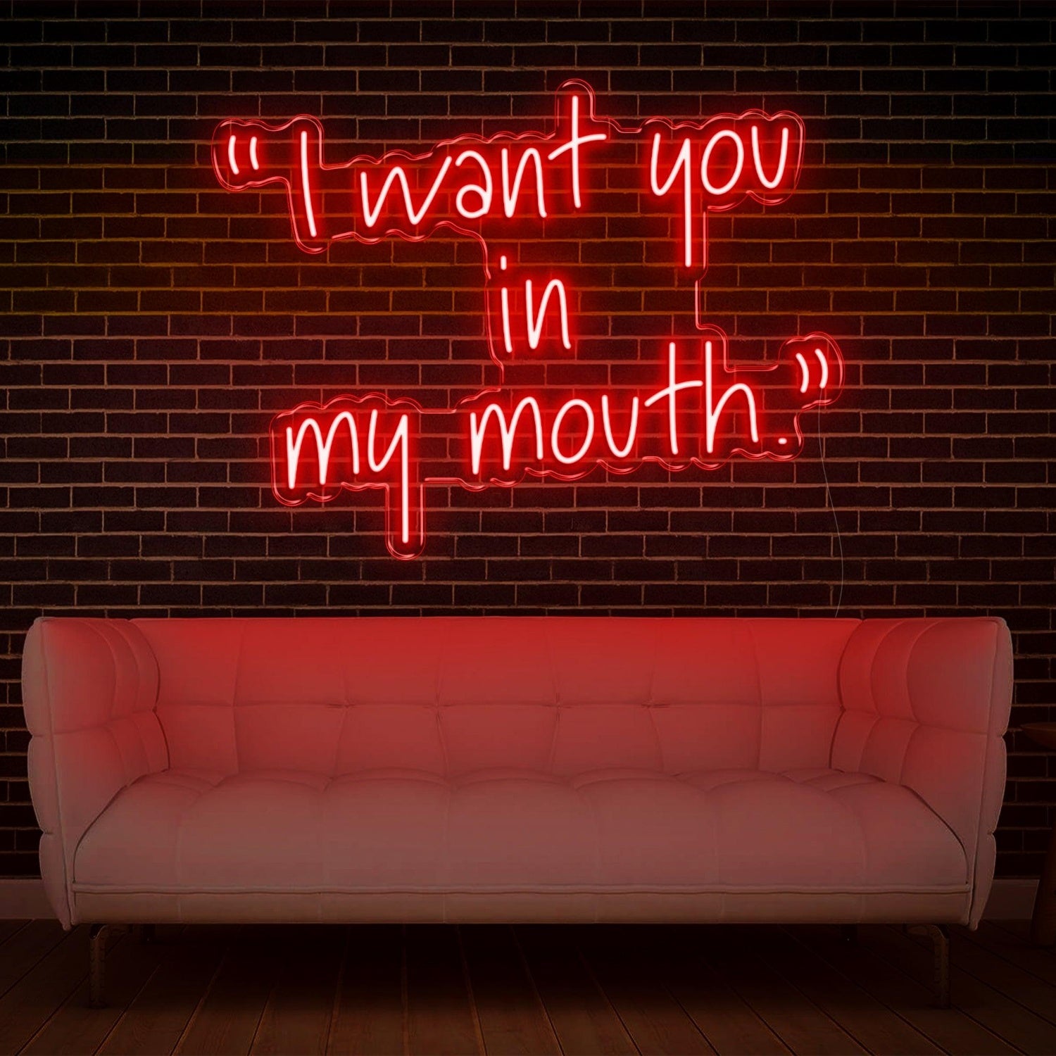 Warm Yellow I Want You In My Mouth Led Neon Sign For Home Bar Cafe Decor | Shineneon