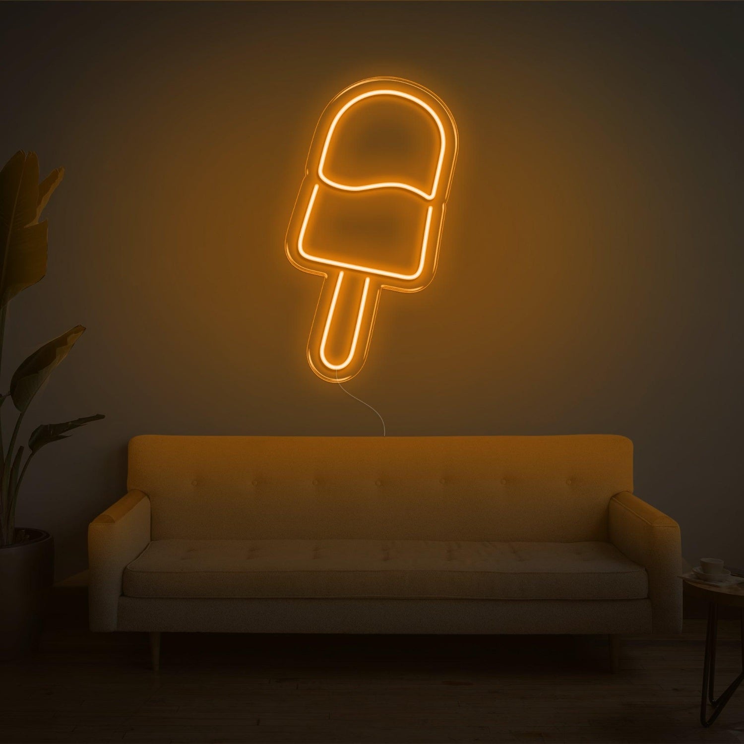 Warm Yellow Ice Cream-Shaped Led Neon Sign For Home Decor Dessert Shop | Shineneon