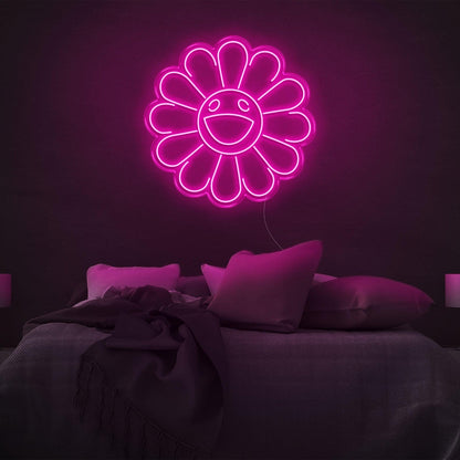 Warm Yellow Smiling Flower Led Neon Sign For Bedroom Wall Decor | Shineneon