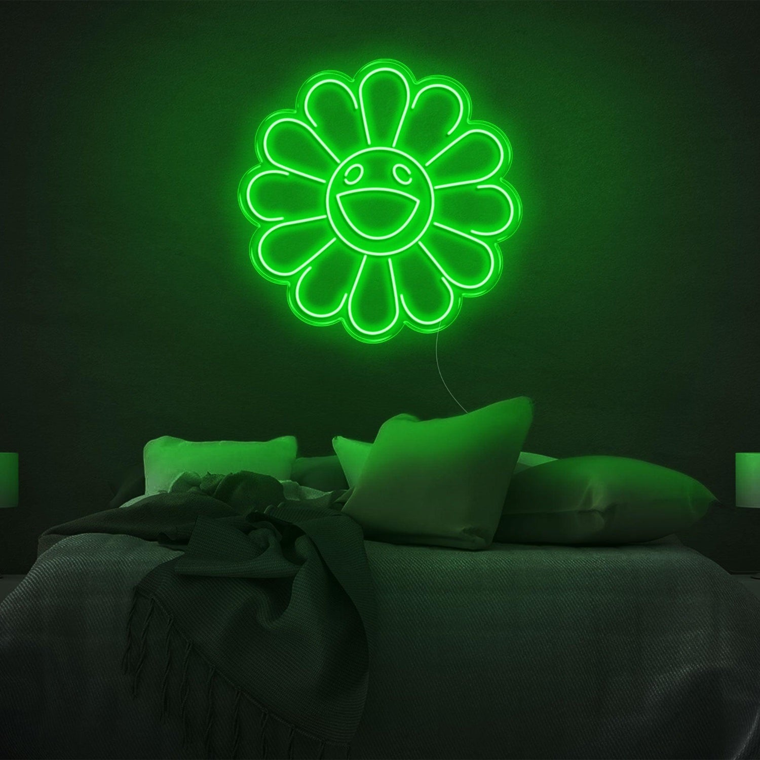 Warm Yellow Smiling Flower Led Neon Sign For Bedroom Wall Decor | Shineneon