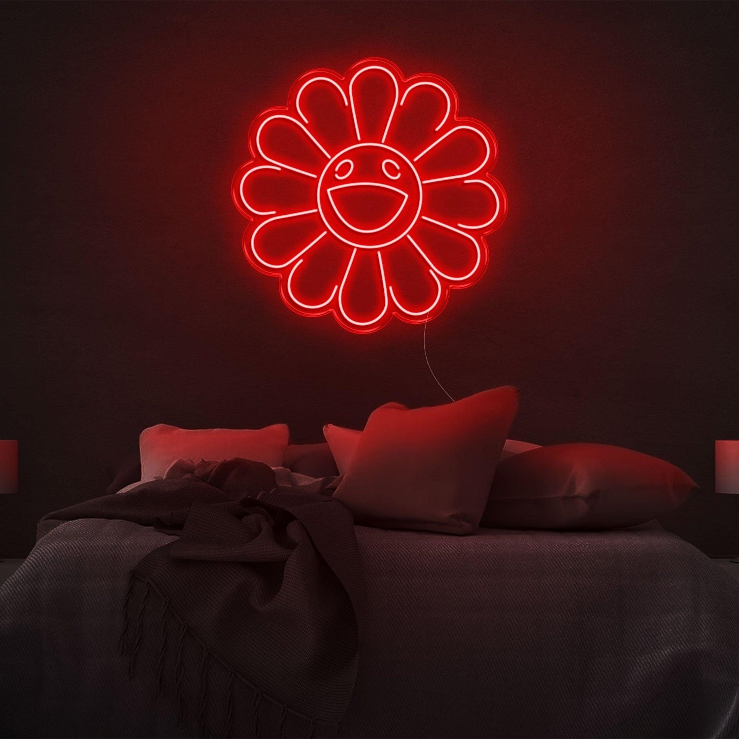 Warm Yellow Smiling Flower Led Neon Sign For Bedroom Wall Decor | Shineneon