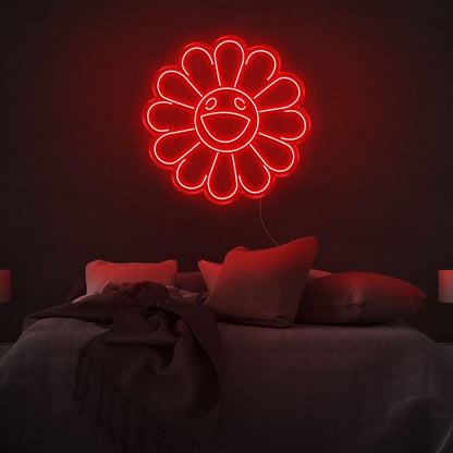 Warm Yellow Smiling Flower Led Neon Sign For Bedroom Wall Decor | Shineneon