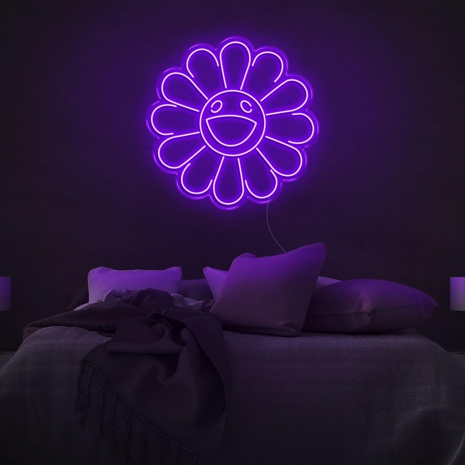 Warm Yellow Smiling Flower Led Neon Sign For Bedroom Wall Decor | Shineneon