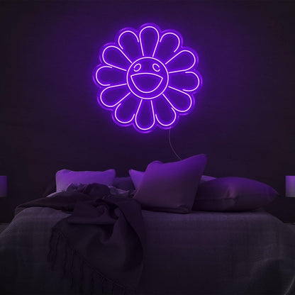 Warm Yellow Smiling Flower Led Neon Sign For Bedroom Wall Decor | Shineneon